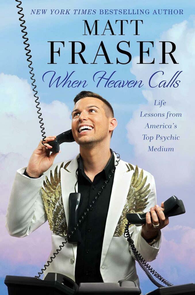 book cover with matt holding a handset linked to the clouds